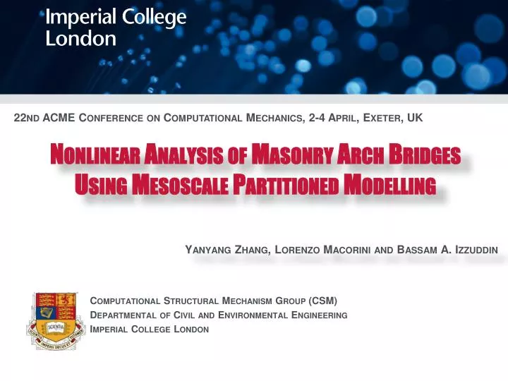 nonlinear analysis of masonry arch bridges using mesoscale partitioned modelling