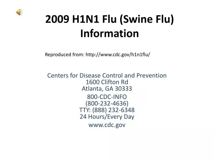 2009 h1n1 flu swine flu information