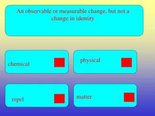 An observable or measurable change, but not a change in identity