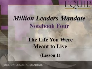 Million Leaders Mandate Notebook Four