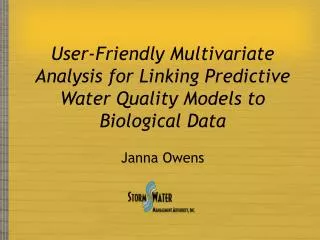 User-Friendly Multivariate Analysis for Linking Predictive Water Quality Models to Biological Data