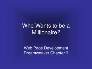 who wants to be a millionaire