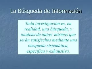 la b squeda de informaci n