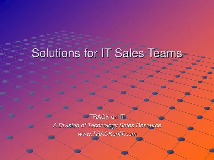 track on it a division of technology sales resource www trackonit com