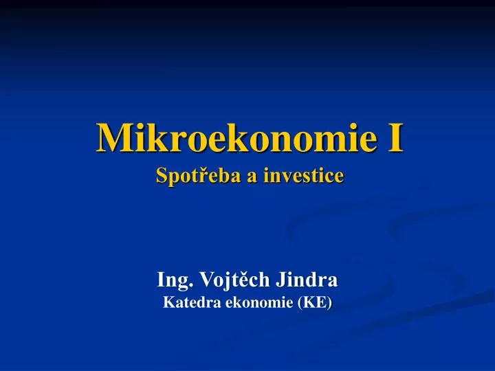 mikroekonomie i spot eba a investice