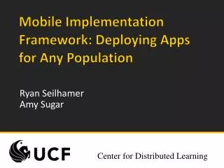 Mobile Implementation Framework: Deploying Apps for Any Population