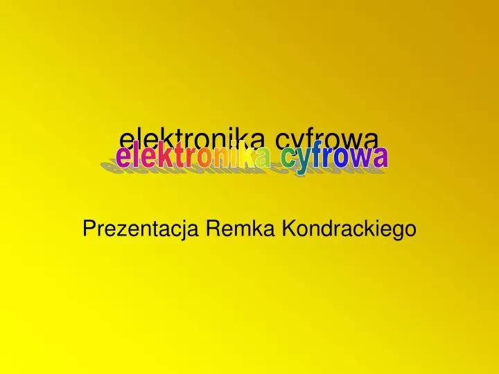elektronika cyfrowa