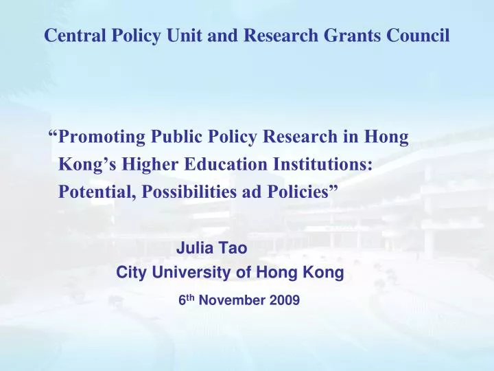 central policy unit and research grants council