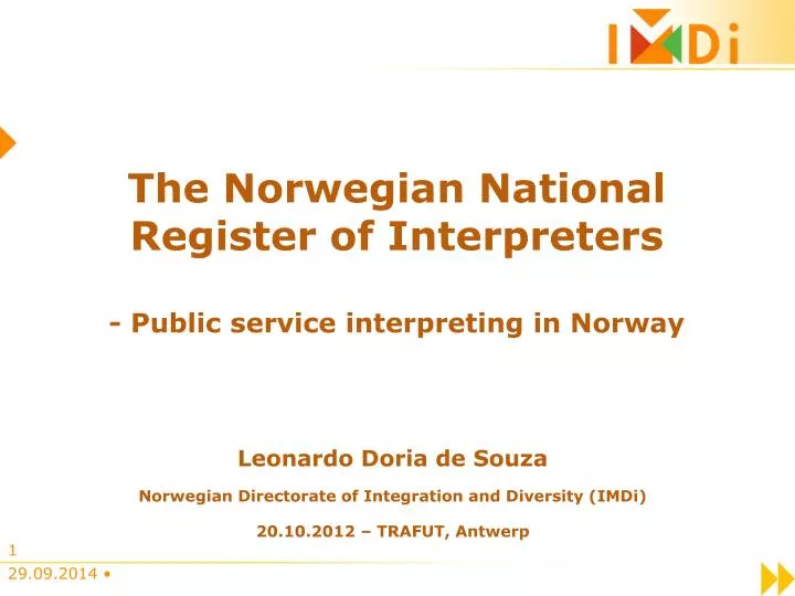 the norwegian national register of interpreters public service interpreting in norway