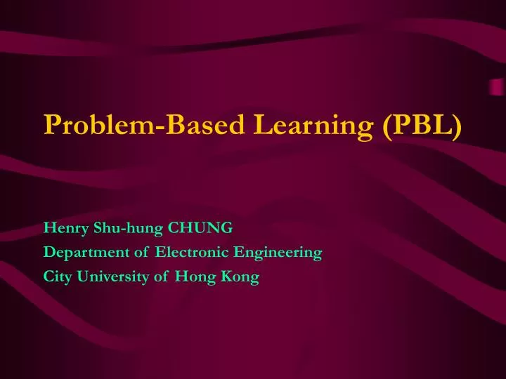 problem based learning pbl