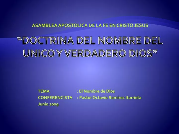 tema el nombre de dios conferencista pastor octavio ram rez iturrieta junio 2009
