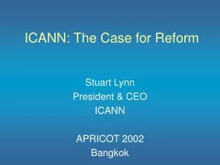 ICANN: The Case for Reform