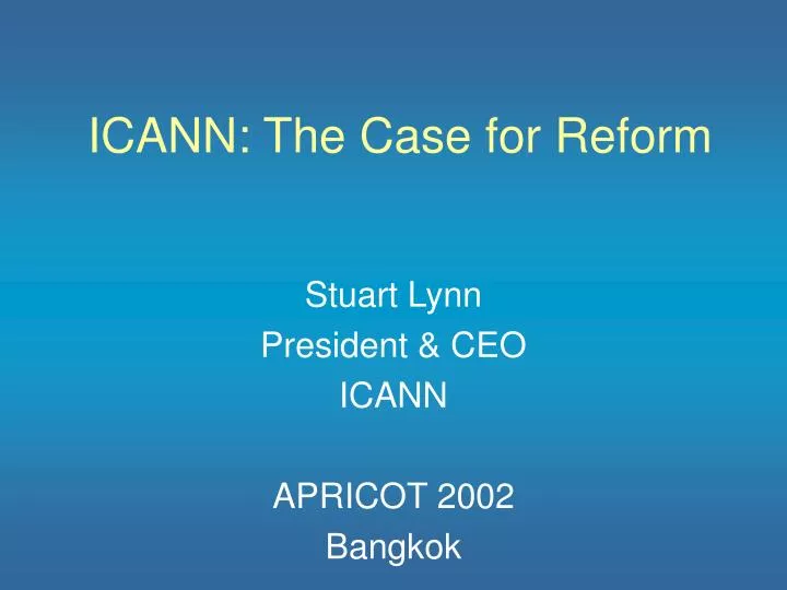 icann the case for reform