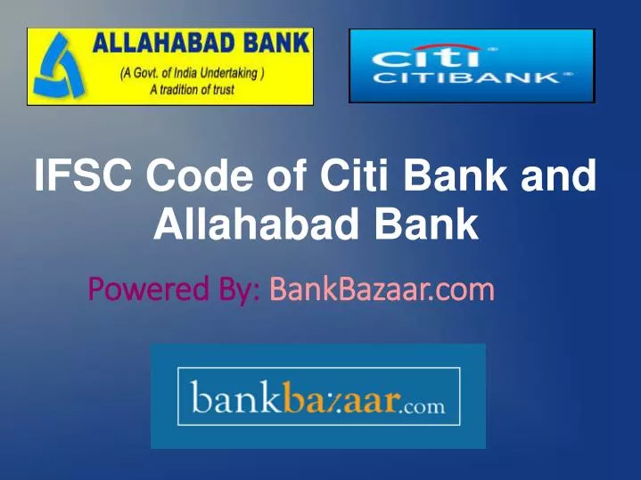 ifsc code of citi bank and allahabad bank