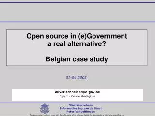 Open source in (e)Government a real alternative? Belgian case study