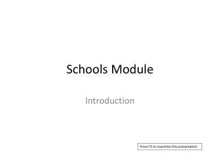 Schools Module