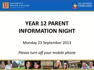 YEAR 12 PARENT INFORMATION NIGHT
