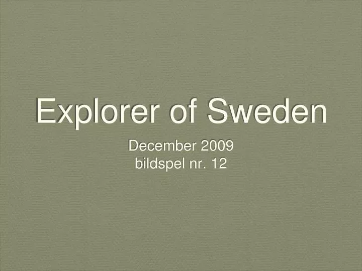 explorer of sweden