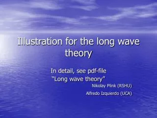 Illustration for the long wave theory