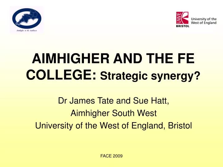 aimhigher and the fe college strategic synergy
