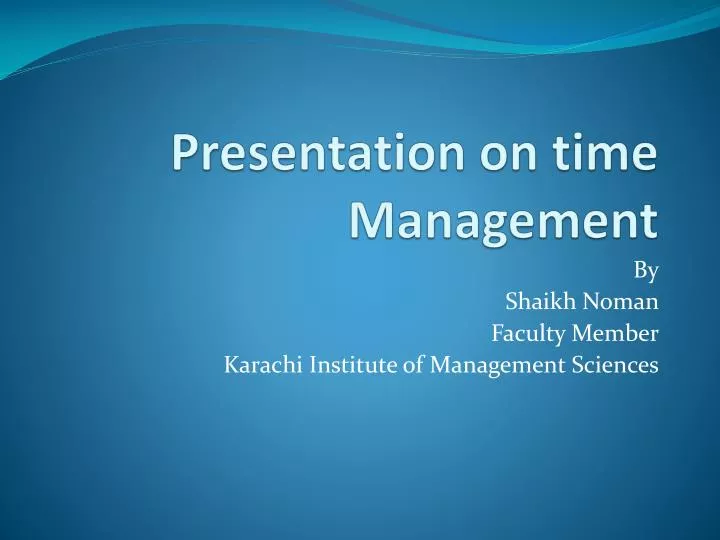 presentation on time management