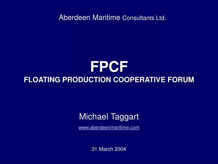 fpcf floating production cooperative forum