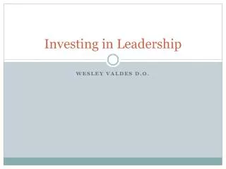 Investing in Leadership