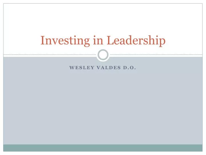 investing in leadership