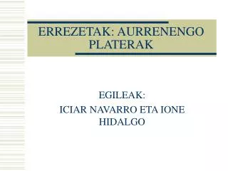 errezetak aurrenengo platerak