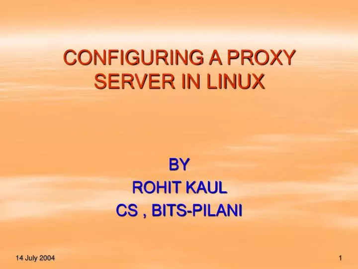 configuring a proxy server in linux