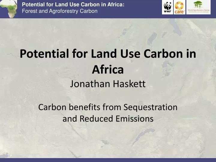 potential for land use carbon in africa jonathan haskett
