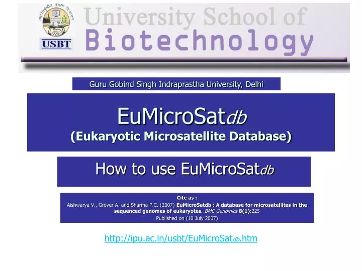 eumicrosat db eukaryotic microsatellite database