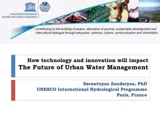How technology and innovation will impact The Future of Urban Water Management