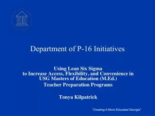 Department of P-16 Initiatives