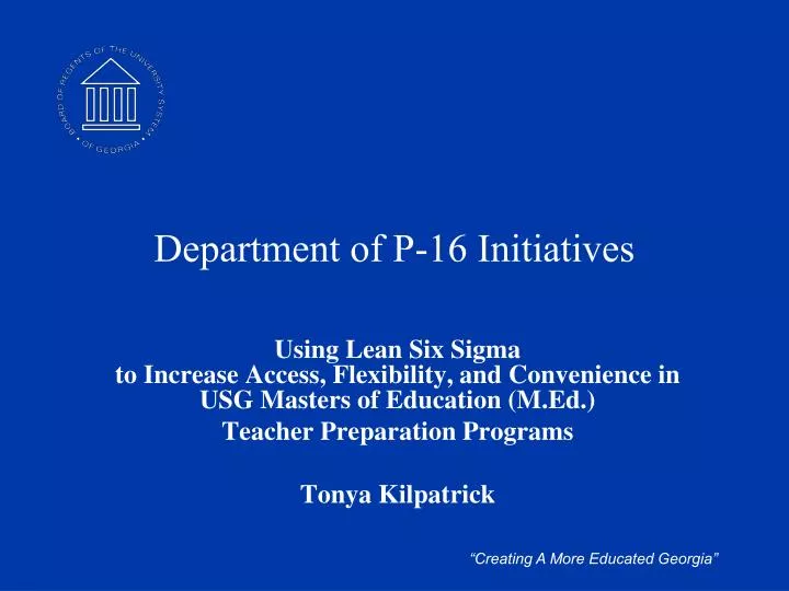 department of p 16 initiatives