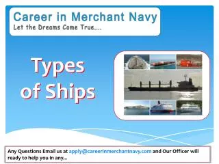 Type of Ships in Merchant Navy