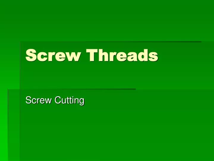 screw threads