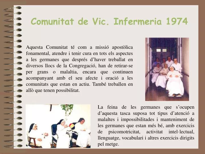 comunitat de vic infermeria 1974