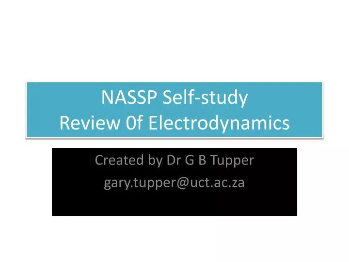 nassp self study review 0f electrodynamics