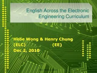 English Across the Electronic Engineering Curriculum