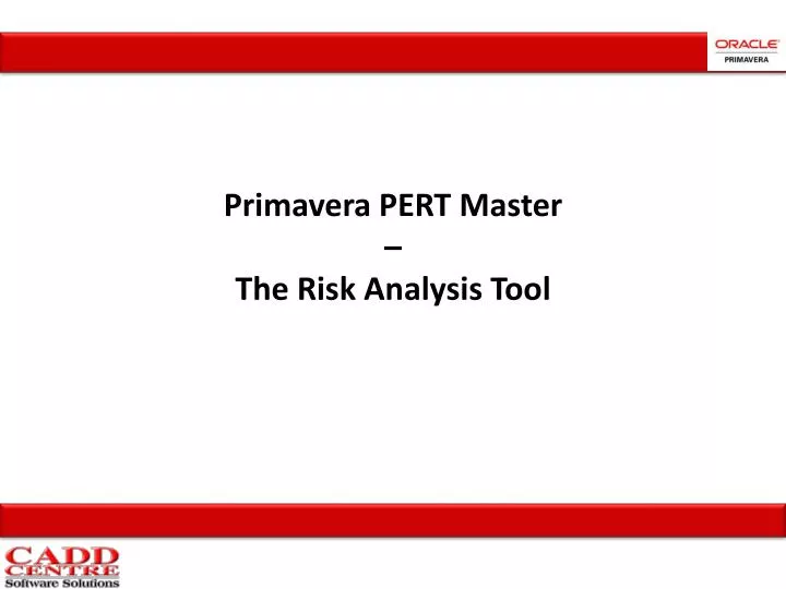 primavera pert master the risk analysis tool