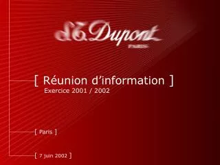 r union d information exercice 2001 2002