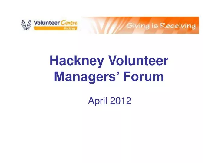 hackney volunteer managers forum