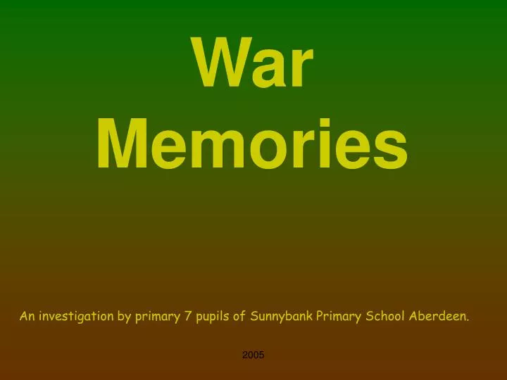 war memories