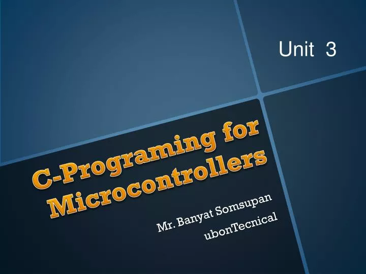 c programing for microcontrollers