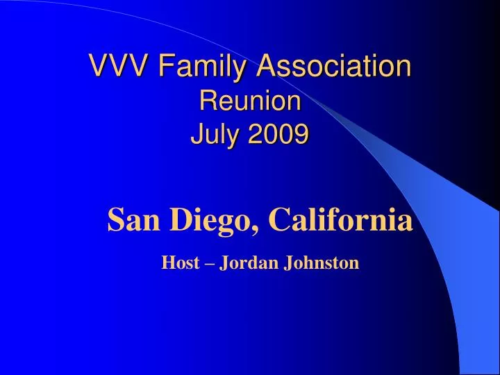 vvv family association reunion july 2009