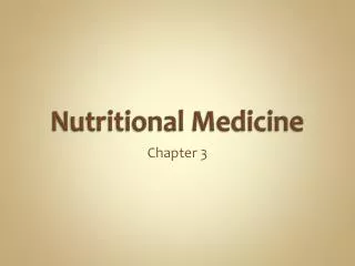 Nutritional Medicine