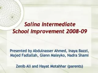 Salina Intermediate School Improvement 2008-09