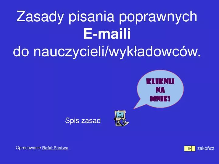 zasady pisania poprawnych e maili do nauczycieli wyk adowc w