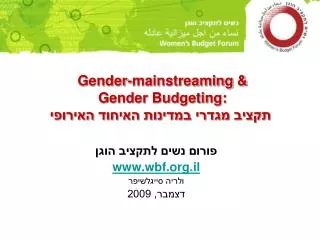gender mainstreaming gender budgeting